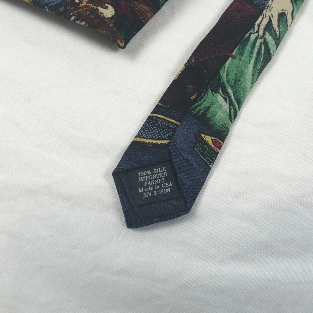 Tango Max Raab Mens Silk Tie Americana Series Santas Fans Christmas Holiday USA